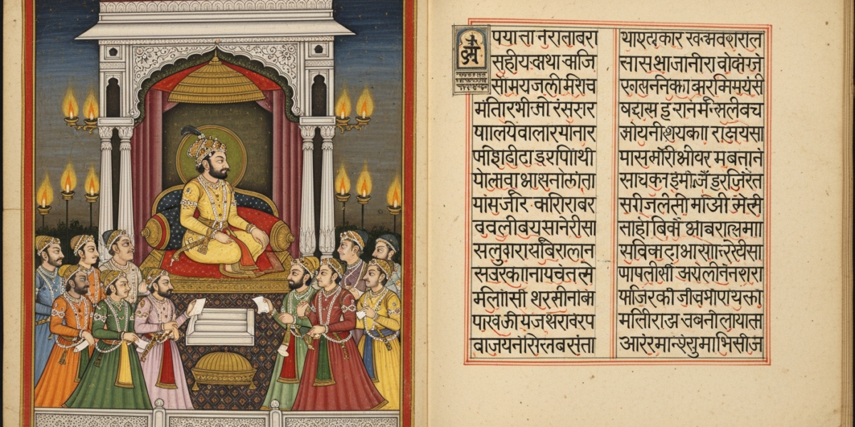 Ancient Sanskrit drama manuscript Kalidasa era