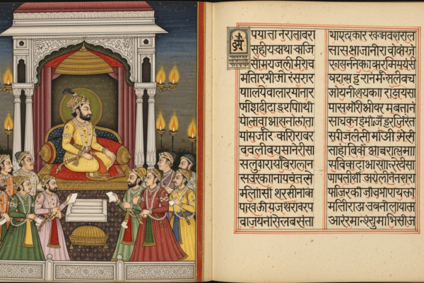 Ancient Sanskrit drama manuscript Kalidasa era