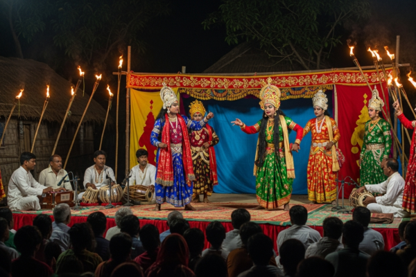 Jatra folk theatre performance in West Bengal
