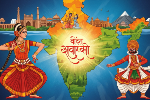 Map showing diverse linguistic regions of Indian theater